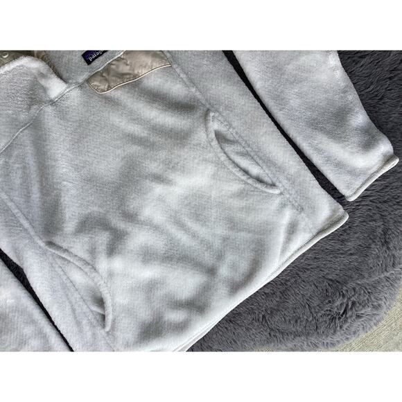 Patagonia Womens Re-Tool Snap-T Fleece Pullover Sweater Jacket White Cream Small - Picture 2 of 8